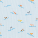 Blue Surfing Dogs Ribbed