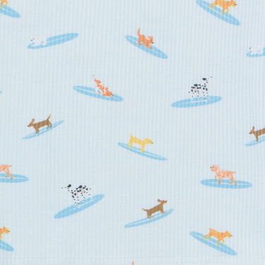 Blue Surfing Dogs Ribbed