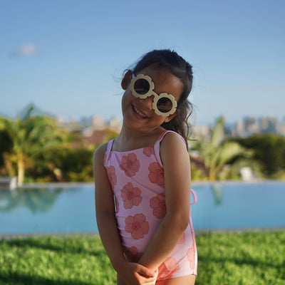 Girls Tie-Back One-Piece Swimsuit - Peach Hau