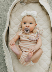 Flower Pacifier Set | Lavender + Sand