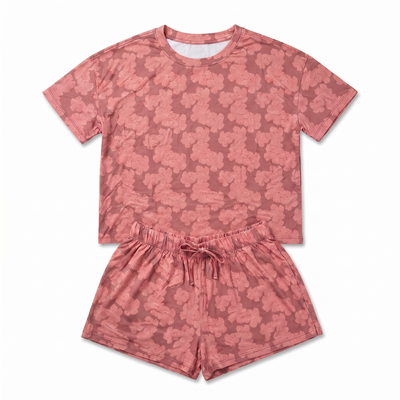 Women's Bamboo Pajama Set - Mauve Hibiscus