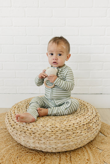 Olive Stripe Ribbed