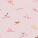 Pink Surfing Dogs Ribbed