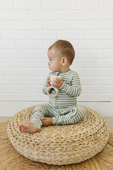 Olive Stripe Ribbed
