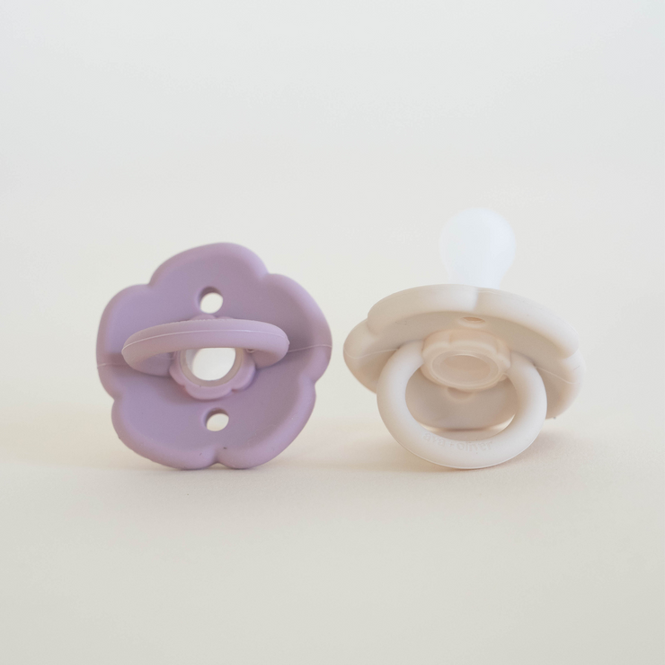 Flower Pacifier Set | Lavender + Sand