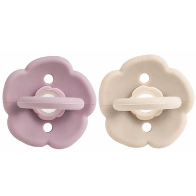 Flower Pacifier Set - Lavender/Sand